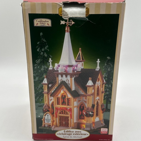 New Lemax Caddington Village Lighted Building St. Michael's Church Retired 55229 - Picture 2 of 6